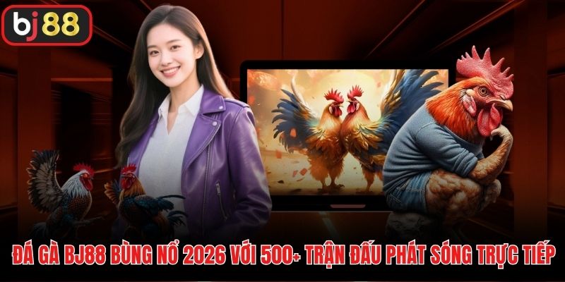 Đá gà BJ88 bùng nổ 2026 với 500+ trận đấu phát sóng trực tiếp