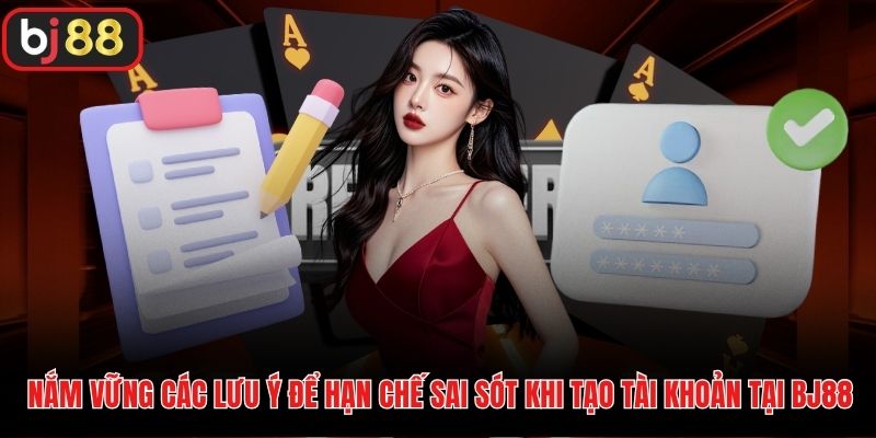 Nắm vững các lưu ý để hạn chế sai sót khi tạo tài khoản tại BJ88